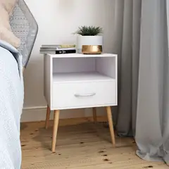 GENERICO - Velador Moderno Jomy Blanco Armado