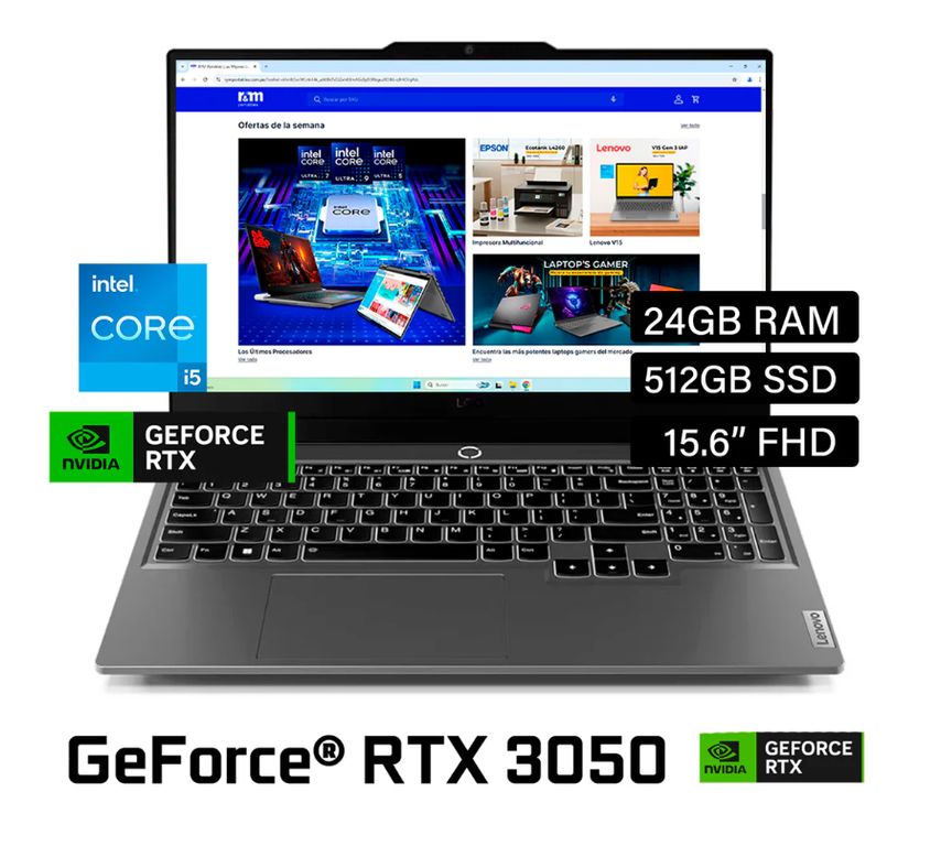 LAPTOP LOQ INTEL CORE I5 12450HX 15IAX9 83GS00JULM RAM 12GB SSD 512GB RTX 3050 6GB 15.6" FHD