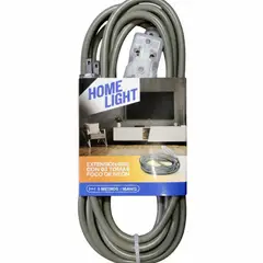 HOME LIGHT - Extensión eléctrica Vulcanizada 5 Metros Gris - Uso Doméstico y Profesional