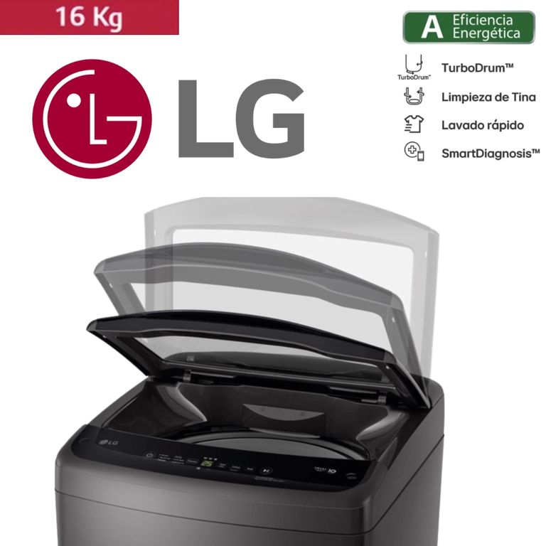 LAVADORA 16KG CARGA SUPERIOR COLOR NEGRO MOD WT16OBVTB