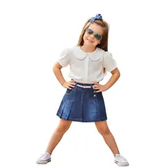 DANUS - Falda short tableros denim niña