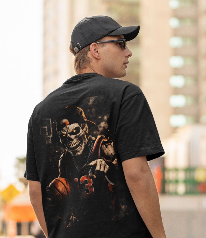 Polo oversize Basketball Calavera Hombre
