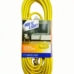HOME LIGHT - Extensión eléctrica Vulcanizada 10 Metros Amarillo - Uso Doméstico y Profesional