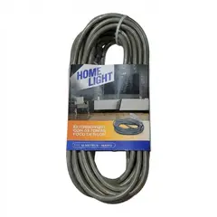 HOME LIGHT - Extensión eléctrica Vulcanizada 10 Metros Gris - Uso Doméstico y Profesional