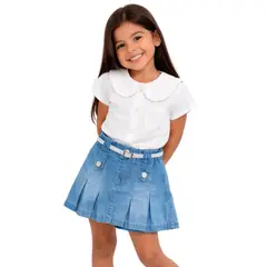 DANUS - Falda short cachitos denim niña