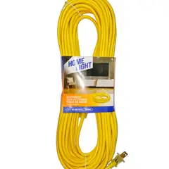 HOME LIGHT - Extensión eléctrica Vulcanizada 20 Metros Amarillo -Uso Doméstico y Profesional