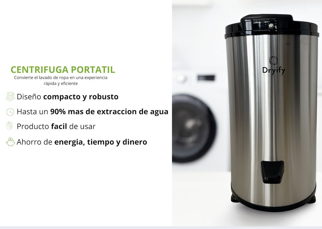 CENTRIFUGADORA, SECARROPAS CON TAMBOR DE ACERO INOXIDABLE, CAPACIDAD 5.5KG