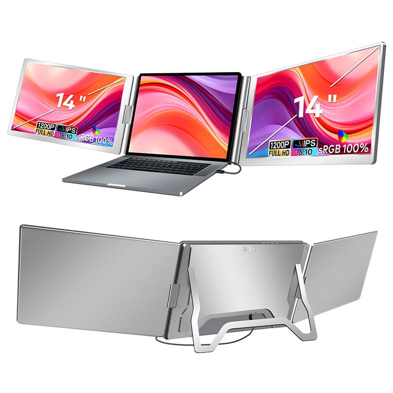 Extensor de Pantalla para Laptop de Triple Pantalla 14