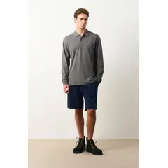 Velez - Vélez Polo Manga Larga En Algodón Para Hombre Nápoles Gris