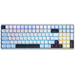 AULA - Teclado Mecanico S100 PRO RGB Inalambrico BT Switch Brown Inglés Light Blue White Black Purple
