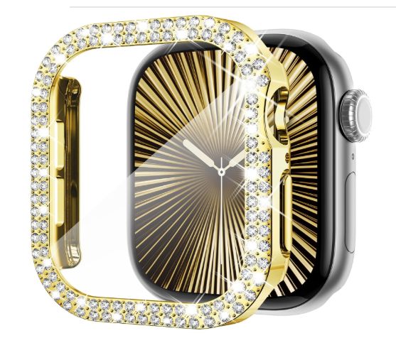 Bumper para Apple Watch Doble Fila Diamante 44mm - DORADO