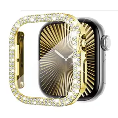 GENERICO - Bumper para Apple Watch Doble Fila Diamante 44mm - DORADO