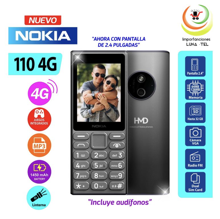 CELULAR 110 4G COLOR NEGRO TITANIUM