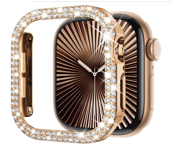 Bumper para Apple Watch Doble Fila Diamante 44mm - ROSA GOLD