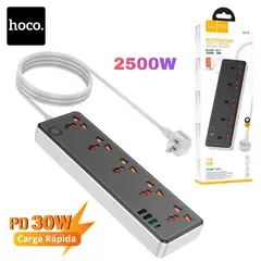 HOCO - Extension de Toma Corriente 2500W Cargador Carga Rapida Type C 30W USB 18W