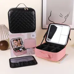 GENERICO - Neceser De Maquillaje Con Espejo Led aumento 3x 5x cosmetiquera Maletin neceser