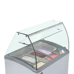 ILUMI - Congelador de 320 litros con vitrina y 6 pozas