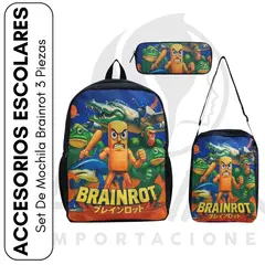 GENERICO - Set De Mochila Brainrot 3 Piezas