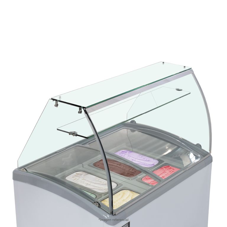 Congelador de 520 litros con vitrina y 12 pozas