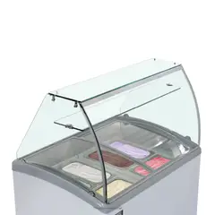 ILUMI - Congelador de 520 litros con vitrina y 12 pozas