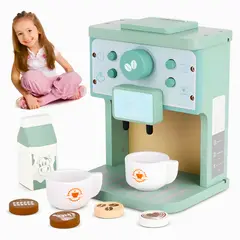 GENERICO - Cafetera de Madera Infantil Montessori con Accesorios