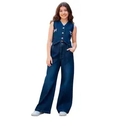 DANUS - Conjunto pantalon +chaleco lazo para niñas marca