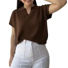 GENERICO - Sueter Mujer Hilo Mcorta 359-18 Color Marron