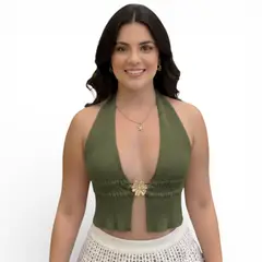 GENERICO - Sueter Playero Mujer Hilo 359-14 Color Verde