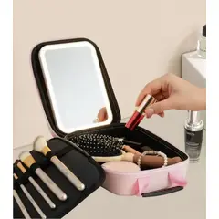 GENERICO - Neceser De Maquillaje Con Espejo Led Maletin organizador de maquillaje portatil