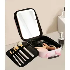 GENERICO - Neceser De Maquillaje Con Espejo Led Maletin organizador de maquillaje portatil