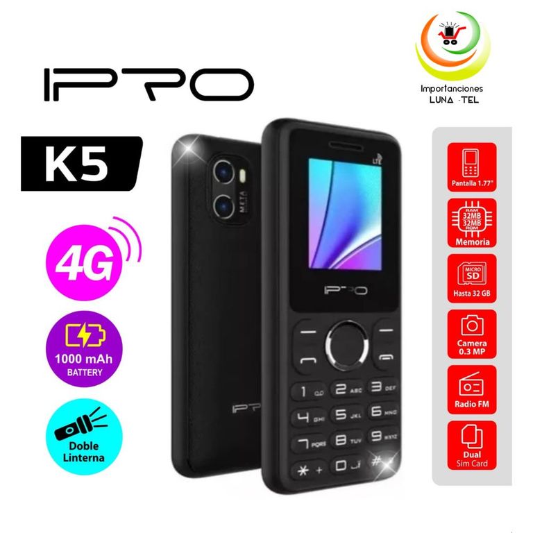 CELULAR BASICO K5 4G DUAL SIM - NEGRO