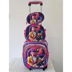 GENERICO - Set Mochila con Ruedas Rummy Kpop Las Guerreras K-pop Huntrix Cazadoras de demonios con Luces Lila