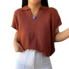 GENERICO - Sueter Mujer Hilo Mcorta 359-18 Color Camel