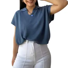 GENERICO - Sueter Mujer Hilo Mcorta 359-18 Color Acero