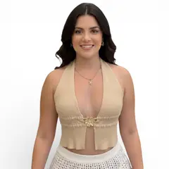 GENERICO - Sueter Playero Mujer Hilo 359-14 Color Beige