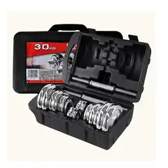 EVERBEST - Set De Pesas Cromadas 30kg Mg Con Estuche Y Espanzor