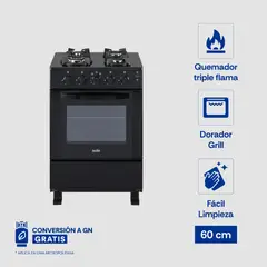 SOLE - Cocina de Pie Glissa GLP/GN 60 cm 4 Hornillas