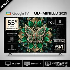 TCL - Televisor 55" Qd Miniled 4K 55C6K Google TV 2025