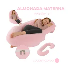 GENERICO - Almohada de Embarazo Multifuncional, Diseño C, Color Rosado