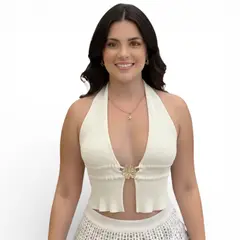 GENERICO - Sueter Playero Mujer Hilo 359-14 Color Crudo