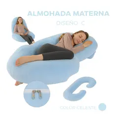 GENERICO - Almohada Materna Multifuncional I Diseño C I Color Celeste