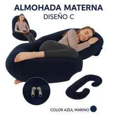 GENERICO - Almohada Materna Multifuncional I Diseño C I Color Azul Marino