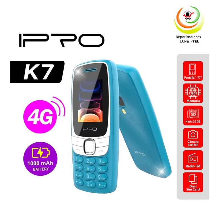 CELULAR BASICO K7 4G DUAL SIM - AZUL