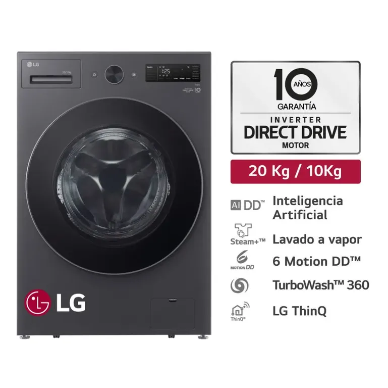 Lavaseca Carga Frontal 20kg10kg AI DD Grafito WD20EGNTSPG