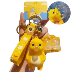 GENERICO - Llavero Nailong Burbujas Sticker Viral Dinosaurio Amarillo