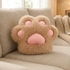 GENERICO - Cojin de Huellita Marrón Claro 32 cm