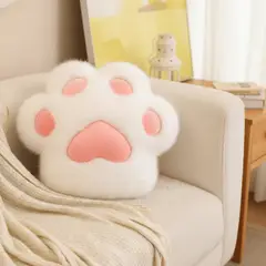 GENERICO - Cojin de Felpa Huellita Blanca 32cm