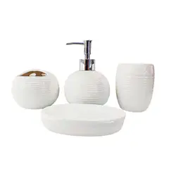 PIA COPELLO STORE - Set x4 Accesorios de Baño Blanco