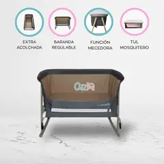 BABY KITS - Cuna Colecho Mecedora para Bebé «DREAM AND ROCK» Gray