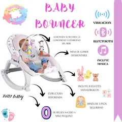 BABI - SILLA MECEDORA DIDACTICA BABY BOUNCER CON BLUETOOTH